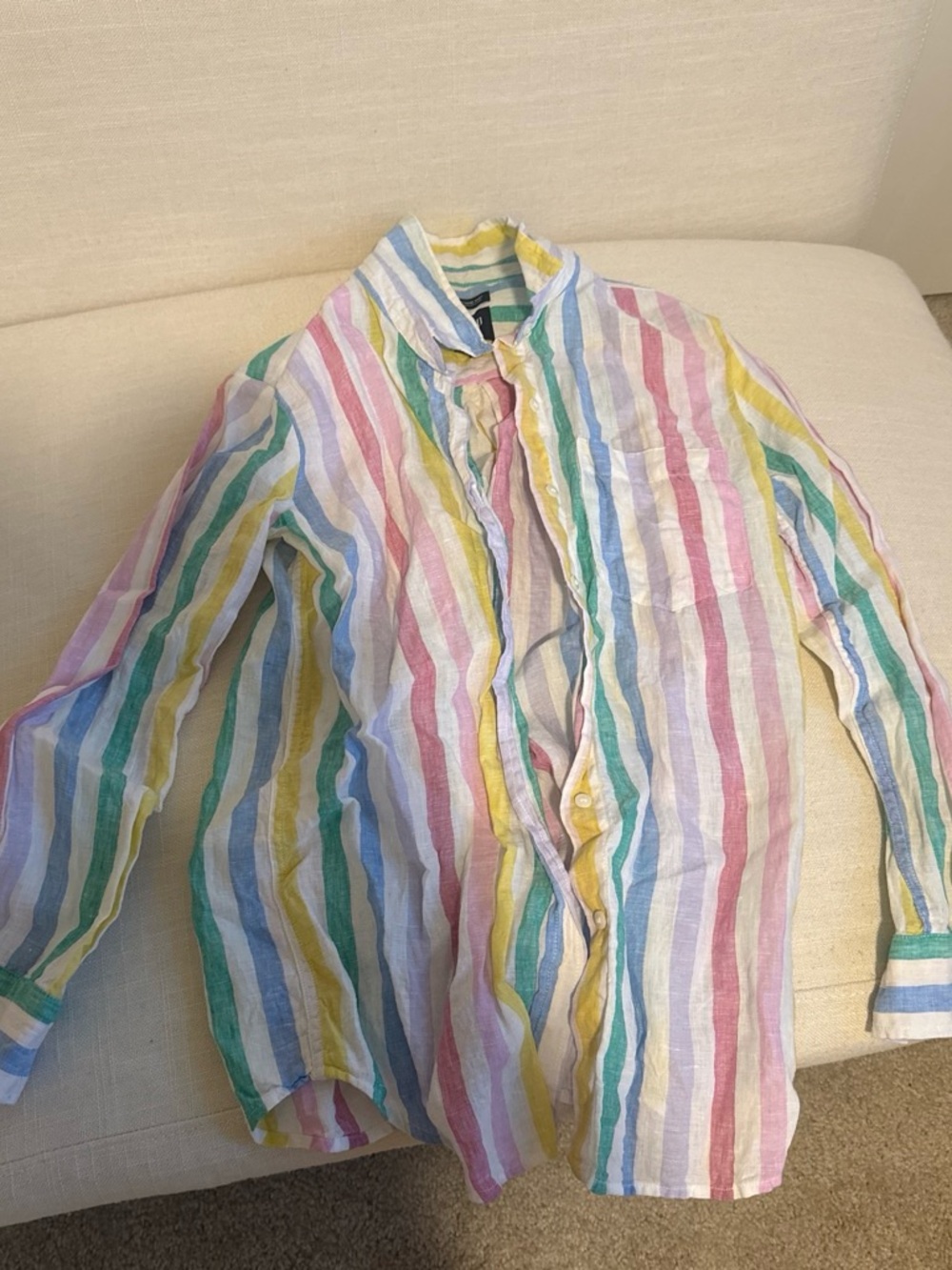 GAP Pastel Multicolor Striped Button-Down Shirt